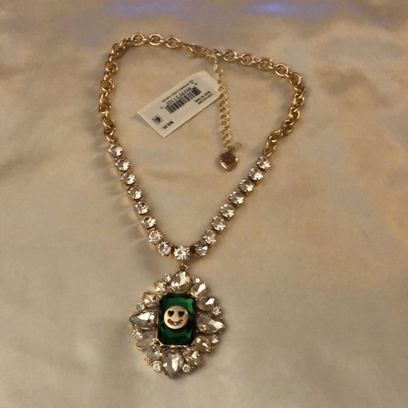 Betsey Johnson Gold Tone Ice Queen Smiley Crystal Pendant Necklace NWT - Picture 5 of 12